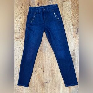 Women's Dark Blue High-Waisted Skinny Jeans 
Size 28/6